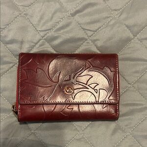 Valentina Elegant Dark Red Leather Wallet